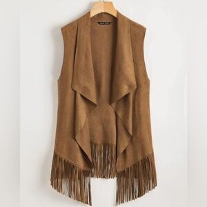 Women's Regular Cut Faux Suede Jacket With Paisley, & Tassel Details